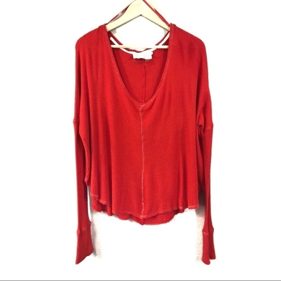 Anthropologie Saturday Sunday Thermal V Neck Top - Picture 4 of 8
